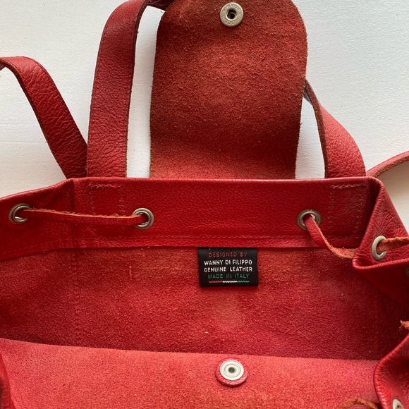 IL Bisonte vintage drawstring knapsack backpack purse - Picture 5 of 7